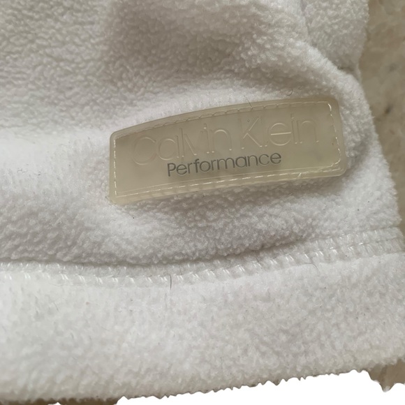 Calvin Klein white zip up collared performance long sleeve size small fleece - Picture 5 of 7
